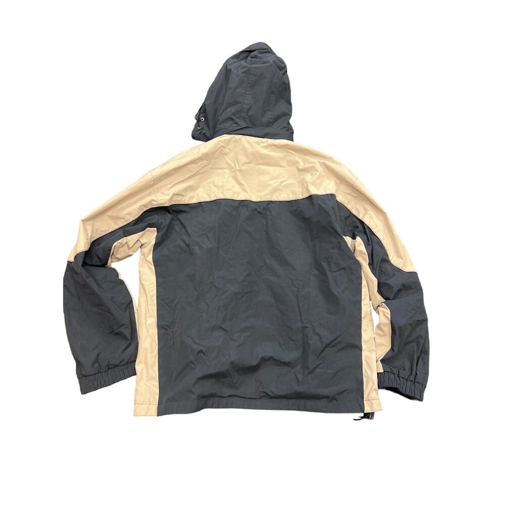 Yellowstone Blue Beige Long Sleeve Hooded Full Zip Windbreaker Jacket - Picture 10 of 10